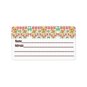 Etiqueta Embrodería tradicional de Palestina Tatreez