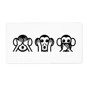 Etiqueta Emoji sabia de 3 monos