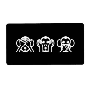 Etiqueta Emoji sabia de 3 monos