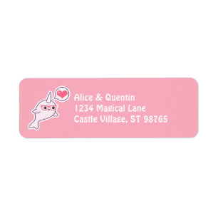 Etiqueta Empollón rosado Narwhal