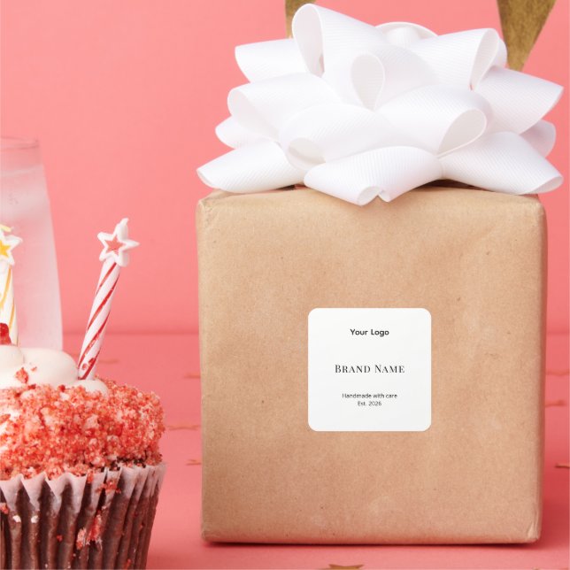 Etiqueta Empresarial Personalizada Mínima | Cuadra (Fiesta)