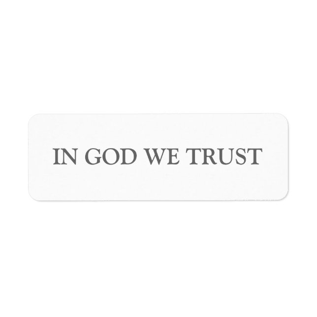 ETIQUETA EN DIOS CONFIAMOS (Frente)