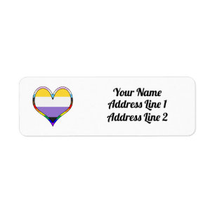 Etiqueta Enby Pride Heart