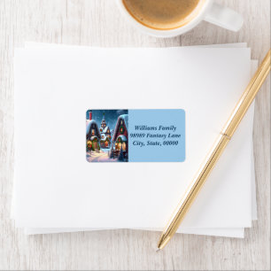 Etiqueta Encantador pueblo de Navidades nevados