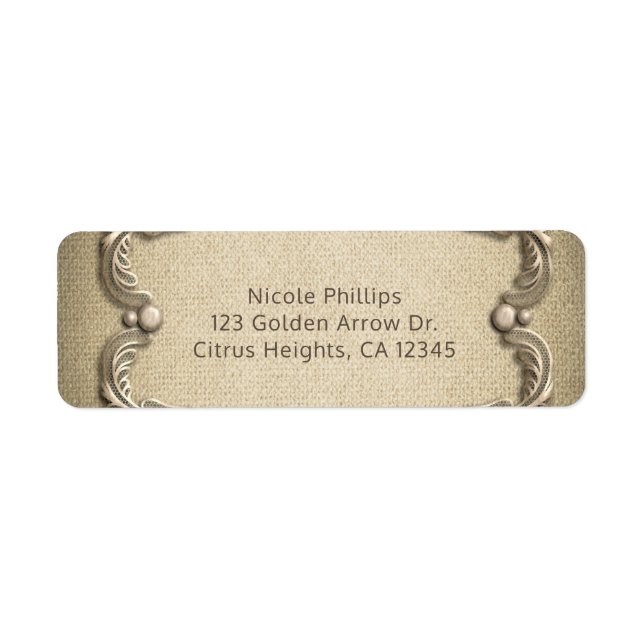 Etiqueta Encanto sureño elegante boda rústica encaje (Frente)