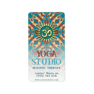 Etiqueta Energía holística del yoga Aqua Ochre
