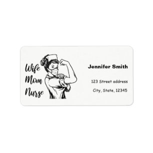Etiqueta Enfermera de mamá esposa