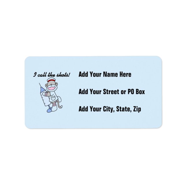 Etiqueta Enfermera de monos que llamo regalos de tiros (Frente)