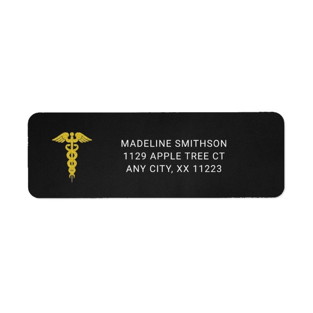 Etiqueta Enfermera, símbolo médico caduceus (Frente)