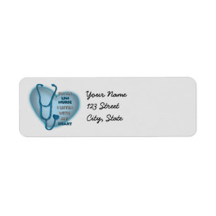 Etiqueta Enfermero de LPN de Blue Heart