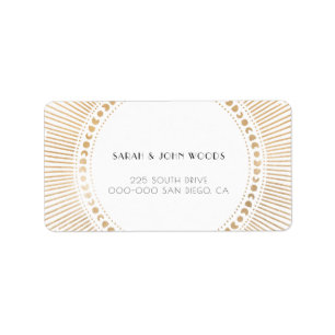 Etiqueta Enfoque de armazón dorado art deco dirección de va