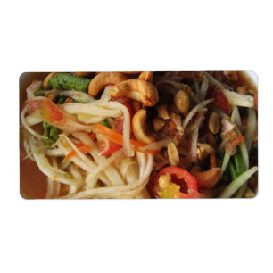 Etiqueta Ensalada de Papaya picante Ayutthaya [Som Tam] con