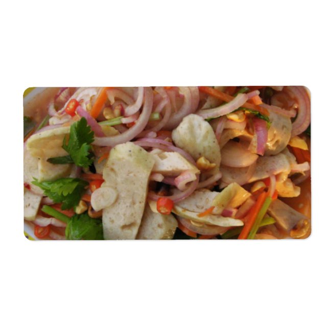 Etiqueta Ensalada de salchichas tailandesas... Comida calle (Frente)