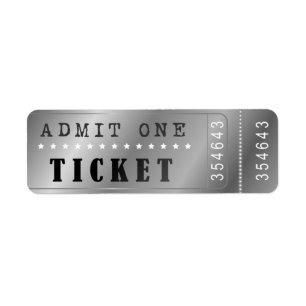 Etiqueta Entradas de entrada Ticket Show Vintage Silver