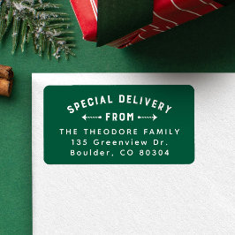 Etiqueta Entrega especial desde la dirección de retorno de