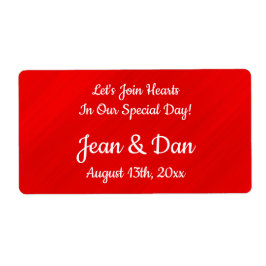 Etiqueta Envío Boda de glamour rojo personalizado