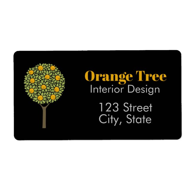 Etiqueta envío de árbol naranja (Frente)