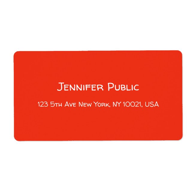 Etiqueta Envío de Navidades de plantillas blancas rojas con (Frente)