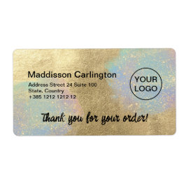 Etiqueta Envío De Purpurina De Oro E Irlandés