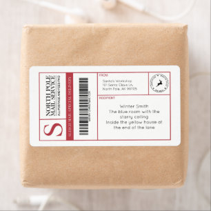 Etiqueta Envío editable del taller del Polo Norte Santa