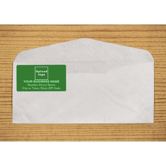 Etiqueta Envío Empresarial Monocromo Verde Centrado (Monochrome green business shipping label on envelope)