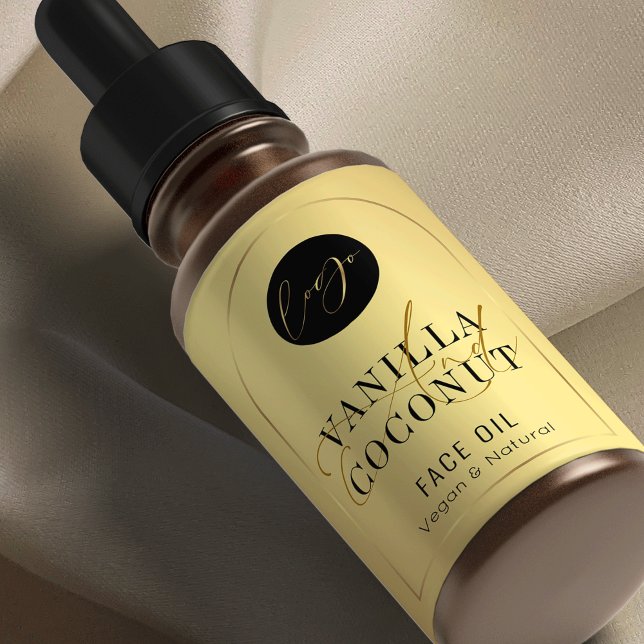 Etiqueta Envoltura de botella cosmética moderna de 60 ml de (Elegant gold product labels for cosmetic dropper, spray or pump bottles)