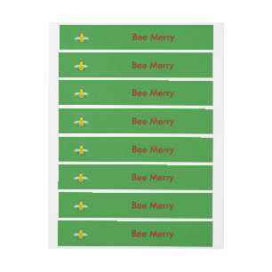 Etiqueta Envolvente De Dirección Abeja de Navidades de corte