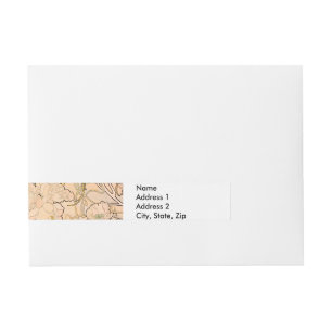 Etiqueta Envolvente De Dirección Alfonse Mucha Art Nouveau Peonies