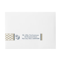 Anchor Naval Azul y Burlap Zigzag