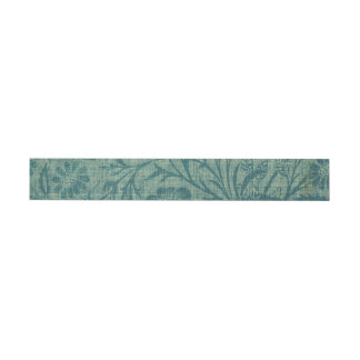Etiqueta Envolvente De Dirección Art Nouveau, verde azulado, estilo William Morris,