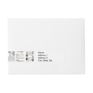 Etiqueta Envolvente De Dirección Arte de periódicos de publicidad de antigüedades d