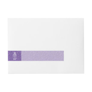 Etiqueta Envolvente De Dirección Candy Purple MANTENGA CALMA Y Tu Texto Creativo