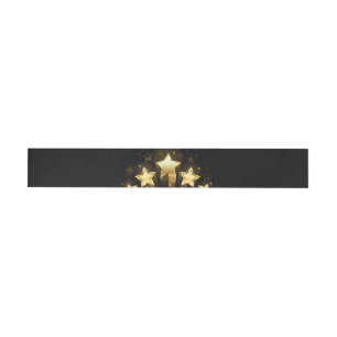 Etiqueta Envolvente De Dirección Cinco estrellas de oro en negro