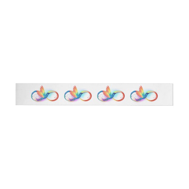 Etiqueta Envolvente De Dirección Colibrí arcoiris con símbolo Infinity (Individual)