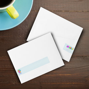 Etiqueta Envolvente De Dirección Colorido Fiesta de pancartas de los globos de cump