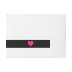 Etiqueta Envolvente De Dirección Corazón rosa profundo y agudo