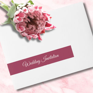 Etiqueta Envolvente De Dirección Elegante Invitación de Boda con Texto en Burgundy 