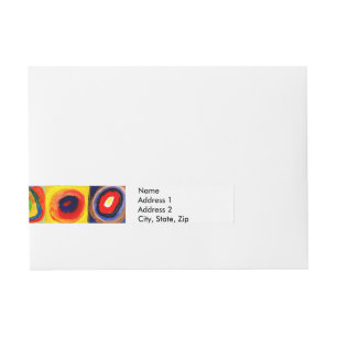 Etiqueta Envolvente De Dirección Estudio de color de Kandinsky Cuadrados Círculos A