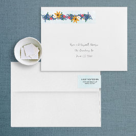 Etiqueta Envolvente De Dirección Etiqueta de dirección de paro de flor silvestre