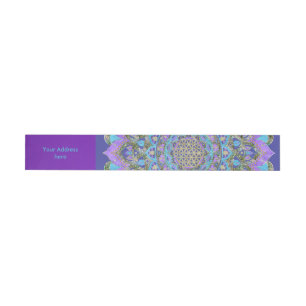 Etiqueta Envolvente De Dirección Flor De Vida - Mandala Estilo India 2