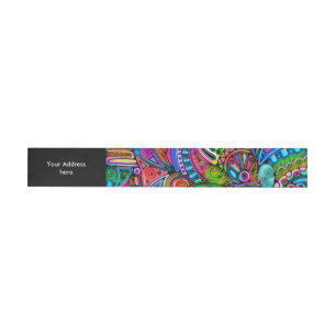 Etiqueta Envolvente De Dirección Formas muy coloridamente abstractas art. 10
