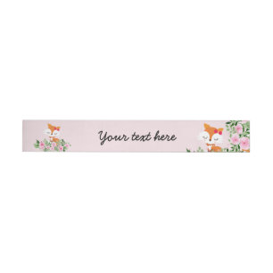 Etiqueta Envolvente De Dirección Fox boho floral, Wrap Around Address Labels
