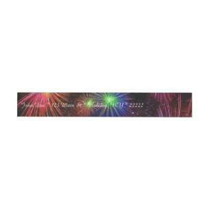 Etiqueta Envolvente De Dirección Fuegos artificiales del deslumbramiento
