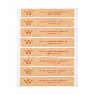 Etiqueta Envolvente De Dirección Gay Men Navidades Gingerbread Pareja Personalizado