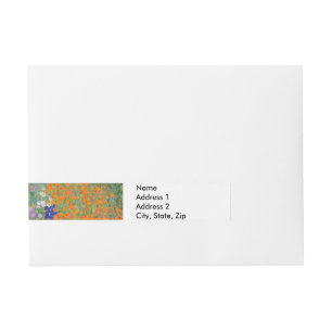Etiqueta Envolvente De Dirección Gustav Klimt Flor Jardín Naturaleza
