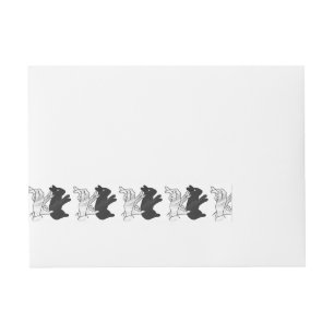 Etiqueta Envolvente De Dirección Hand Silhouette Rabbit