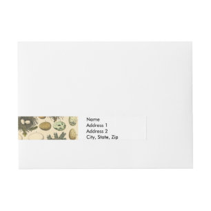 Etiqueta Envolvente De Dirección Huevos de pintura de arte de nido de ave de ave vi