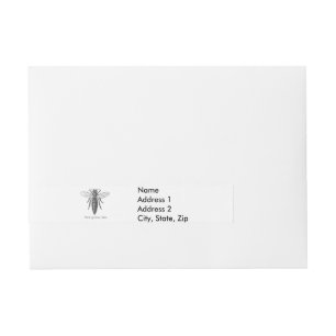 Etiqueta Envolvente De Dirección Ilustracion de abejas con insectos de abejas de la