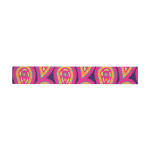 Etiqueta Envolvente De Dirección Motivo Floral Boho Rosa
