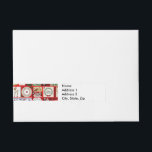 Etiqueta Envolvente De Dirección Navidades bloquean cuadrados de Ilustracion<br><div class="desc">Vintage Christmas Estos grandes ilustraciones vintage son rojos,  verdes y cristianos! Este ilustracion se basa en un calendario anticuado de Navidades para celebrar la temporada de Navidades.</div>